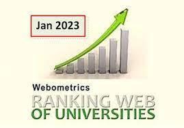 اعلام نتایج رتبه بندی Webometrics- ژانویه ۲۰۲۳